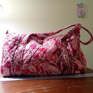VERA BRADLEY Piccadilly Plum Pink Floral Paisley Quilted Duffle Bag
